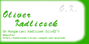 oliver kadlicsek business card